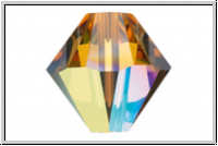 Swarovski� Bicone 5328, 4mm, 203AB - topaz, AB, 25 Stk.